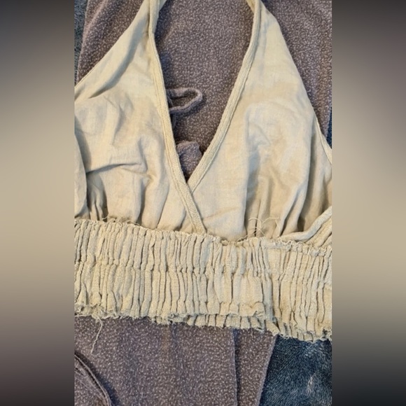 Cropped halter + wide leg urban outfitters yoga pants w tie waist - Picture 3 of 4